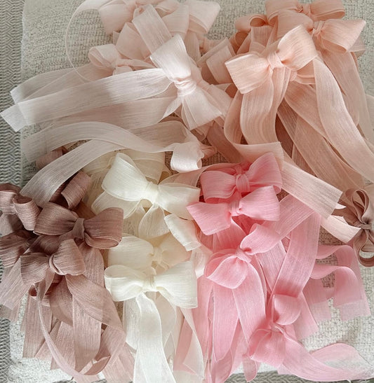 XL Chiffon Haarschleife – Zarter Haarclip für Babys & Kleinkinder (Handgemacht)