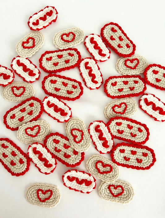 Handgehäkelte Herz-Haarspange "Lovely Hearts" – 2erSet