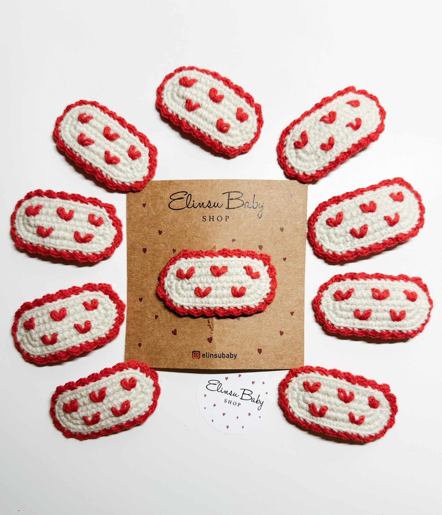 Handgehäkelte Herz-Haarspange "Lovely Hearts" – 2erSet