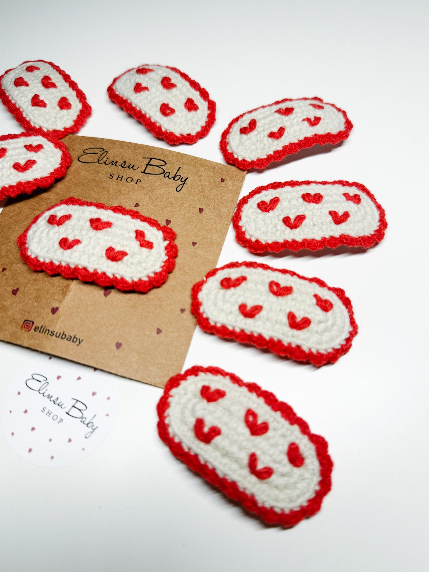 Handgehäkelte Herz-Haarspange "Lovely Hearts" – 2erSet